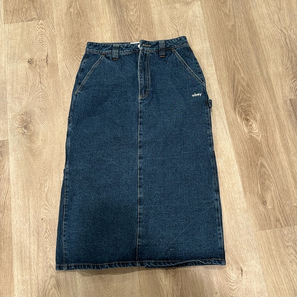 NEW Obey Juniper Denim Midi Skirt - Picture 2 of 8